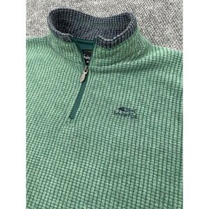 Weird Fish Men's XXL  1/4 Zip Fleece Jacket Waffle Grid Quilted Green Sweatshirt